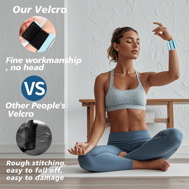 SDATEKIT Wrist and Ankle Weights for Women & Men 2 Pack (1lb Each), Adjustable Silicone Weighted Bracelet for Pilates, Gym, Yoga, Cardio & Strength Training, Bala-Style Bangles Slip-Free Design - Image 4